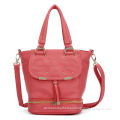 Pink Pu Cross Shoulder Satchel Bags For Teenagers , Summer Barrel Handbag